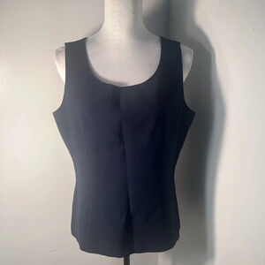 Nina Massini  12 Navy blue lined tank top zipper closure bottom of left side
